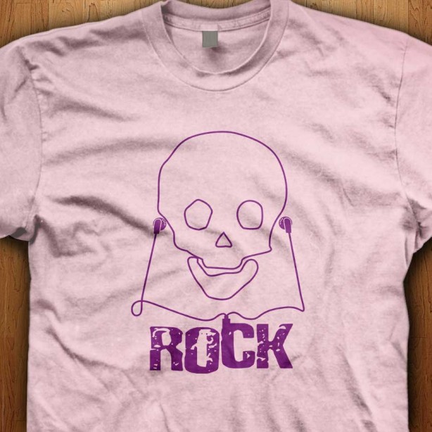 Rock-Skull-Music-Pink-Shirt