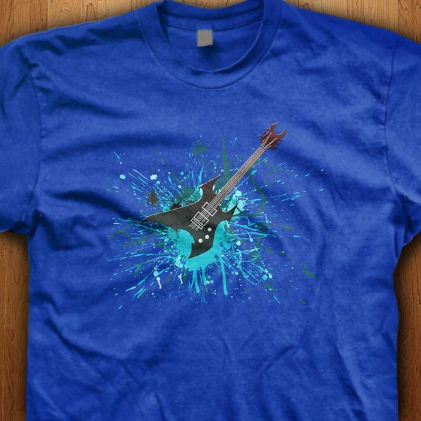 Guitar-Graffiti-Blue-Shirt